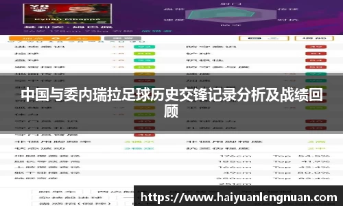 中国与委内瑞拉足球历史交锋记录分析及战绩回顾